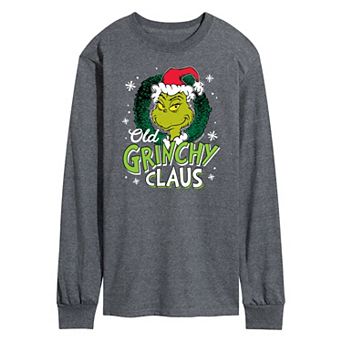 Men's Dr. Seuss Grinch Old Grinchy Claus Long Sleeve Tee