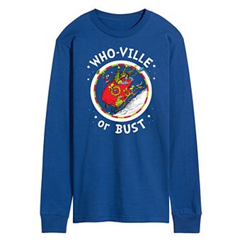 Men's Dr. Seuss Grinch Who-ville or Bust Long Sleeve Tee