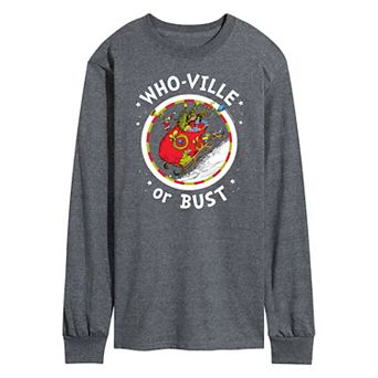 Men's Dr. Seuss Grinch Who-ville or Bust Long Sleeve Tee