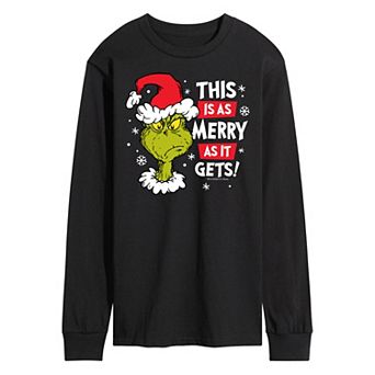 Men's Dr. Seuss Grinch This Is As Merry As It Gets Long Sleeve Tee