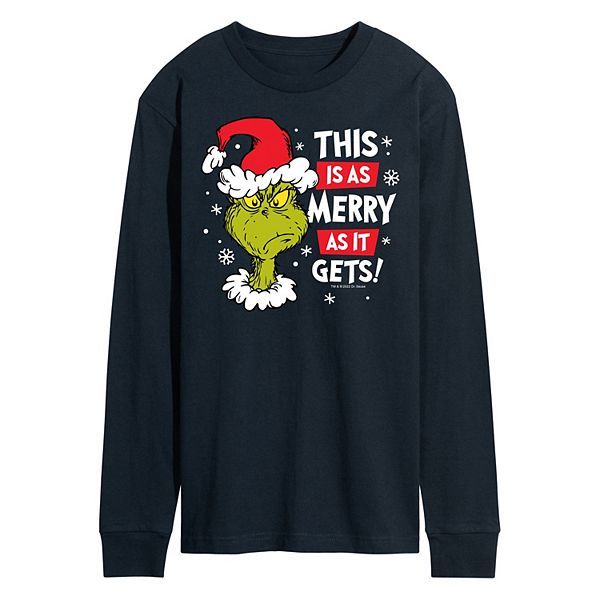 Men's Dr. Seuss Grinch This Is As Merry As It Gets Long Sleeve Tee