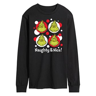 Men's Dr. Seuss Grinch Naughty & Nice Long Sleeve Tee
