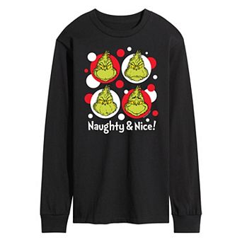 Men's Dr. Seuss Grinch Naughty & Nice Long Sleeve Tee
