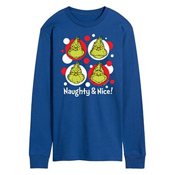 Men's Dr. Seuss Grinch Naughty & Nice Long Sleeve Tee