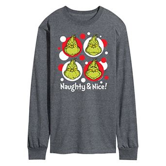 Men's Dr. Seuss Grinch Naughty & Nice Long Sleeve Tee