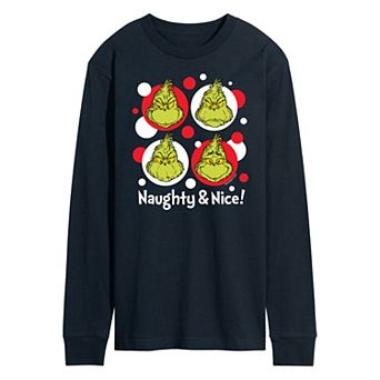 Men's Dr. Seuss Grinch Naughty & Nice Long Sleeve Tee