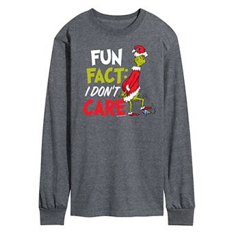 Men's Dr. Seuss Grinch Fun Fact Long Sleeve Tee