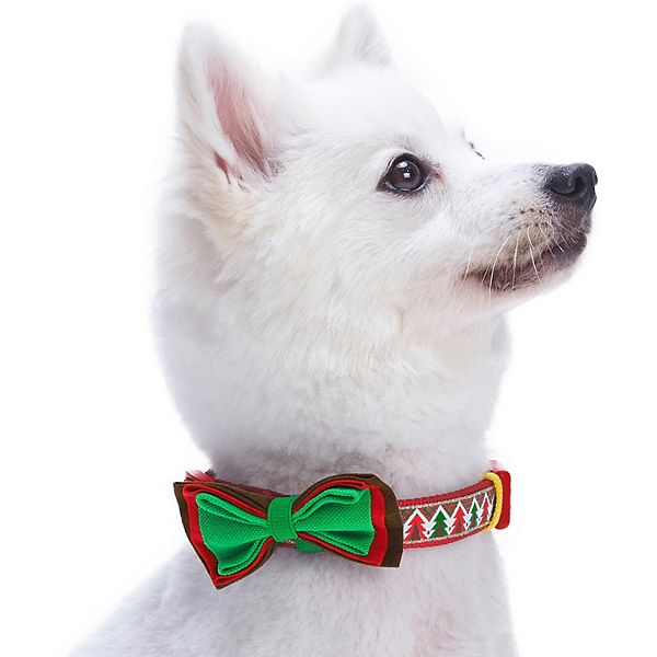 Blueberry Pet Christmas Charm Breezy Trees Bow Tie Dog Collar