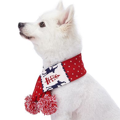 Blueberry Pet Christmas Dog Pom Pom Scarf