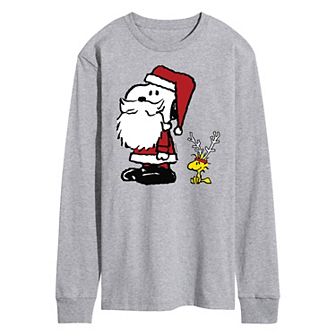 Men's Peanuts Snoopy Santa Long Sleeve Tee