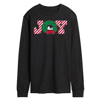 Men's Peanuts Joy Wreath Long Sleeve Tee