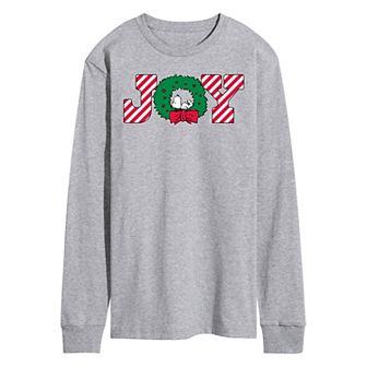 Men's Peanuts Joy Wreath Long Sleeve Tee