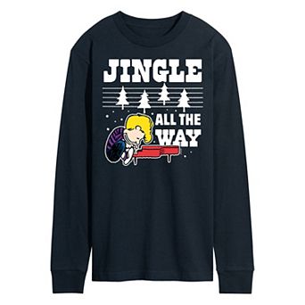 Men's Peanuts Jingle All The Way Piano Long Sleeve Tee