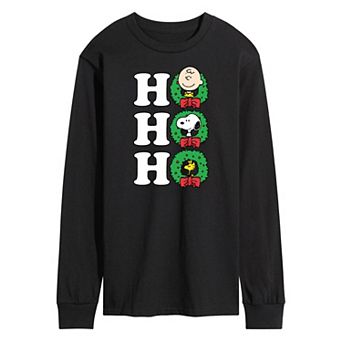 Men's Peanuts Ho Ho Ho Long Sleeve Tee