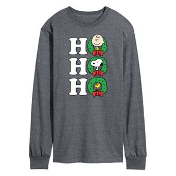 Men's Peanuts Ho Ho Ho Long Sleeve Tee