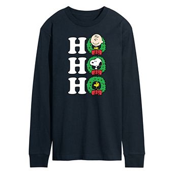 Men's Peanuts Ho Ho Ho Long Sleeve Tee