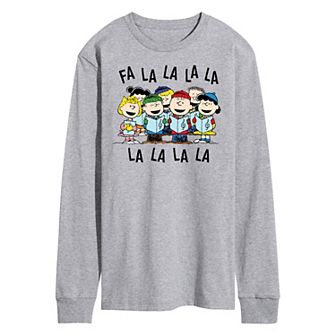 Men's Peanuts Fa La La Carol Long Sleeve Tee