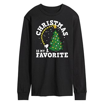 Men's Peanuts Christmas Tree Long Sleeve Tee