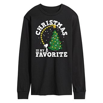 Men's Peanuts Christmas Tree Long Sleeve Tee