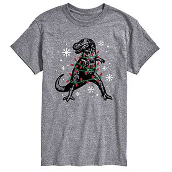 Big & Tall T-Rex Christmas Lights Tee