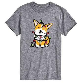 Big & Tall Corgi Christmas Lights Tee