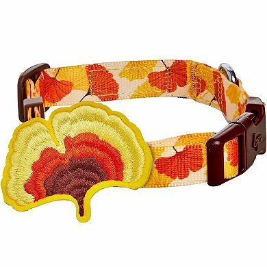 Blueberry Pet Fall Ginkgo Biloba Leaf Dog Collar with Detachable Deco