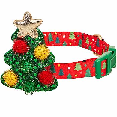 Blueberry Pet Christmas Tree Dog Collar with Detachable Decor