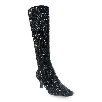 Sequin knee boots hot sale