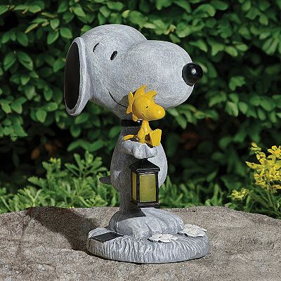 Roman LED Solar Snoopy 10.25-inch Garden Statue