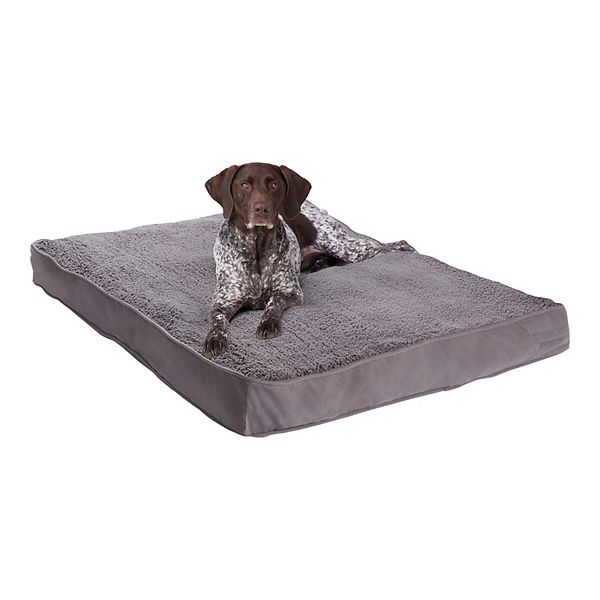 Daisy Deluxe Gray Sherpa Supportive Dog Bed, Medium