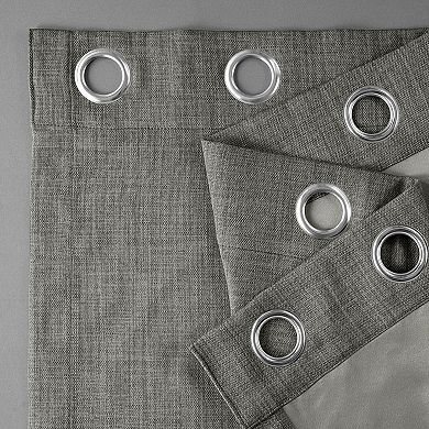 EFF Faux Linen Room Darkening Curtain Panel