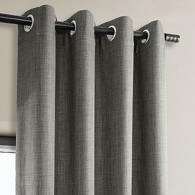 EFF Faux Linen Room Darkening Curtain Panel