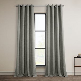 EFF Faux Linen Room Darkening Curtain Panel