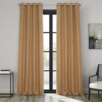 EFF Faux Linen Room Darkening Curtain Panel
