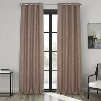 EFF Faux Linen Room Darkening Curtain Panel