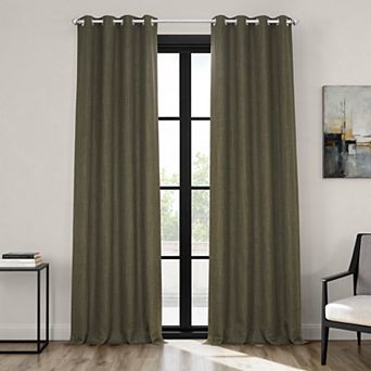 EFF Faux Linen Room Darkening Curtain Panel