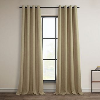 EFF Faux Linen Room Darkening Curtain Panel