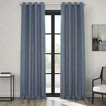 EFF Faux Linen Room Darkening Curtain Panel