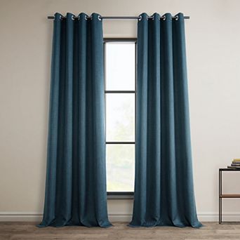 EFF Faux Linen Room Darkening Curtain Panel