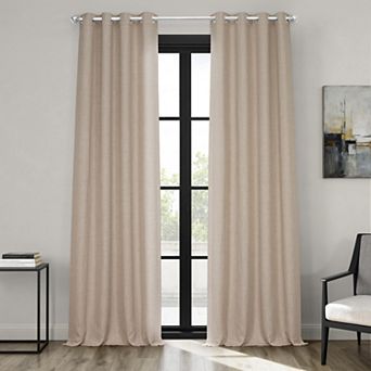 EFF Faux Linen Room Darkening Curtain Panel
