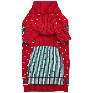 Blueberry Pet Christmas Tree and Snowflakes Dog Sweater