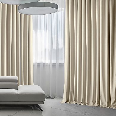 EFF Signature Plush Velvet Extra Wide Hotel Blackout Window Curtain Panel
