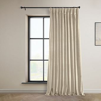 EFF Signature Plush Velvet Extra Wide Hotel Blackout Window Curtain Panel