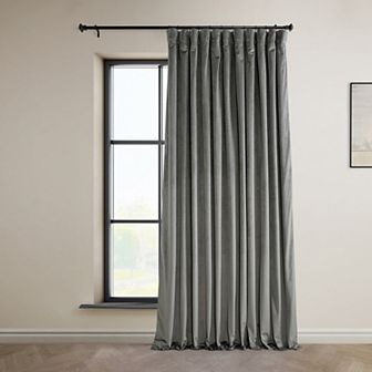 EFF Signature Plush Velvet Extra Wide Hotel Blackout Window Curtain Panel