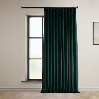 EFF Signature Plush Velvet Extra Wide Hotel Blackout Window Curtain Panel
