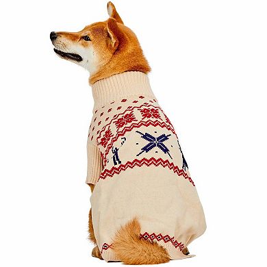 Blueberry Pet Reindeer and Snowflake Dog Sweater