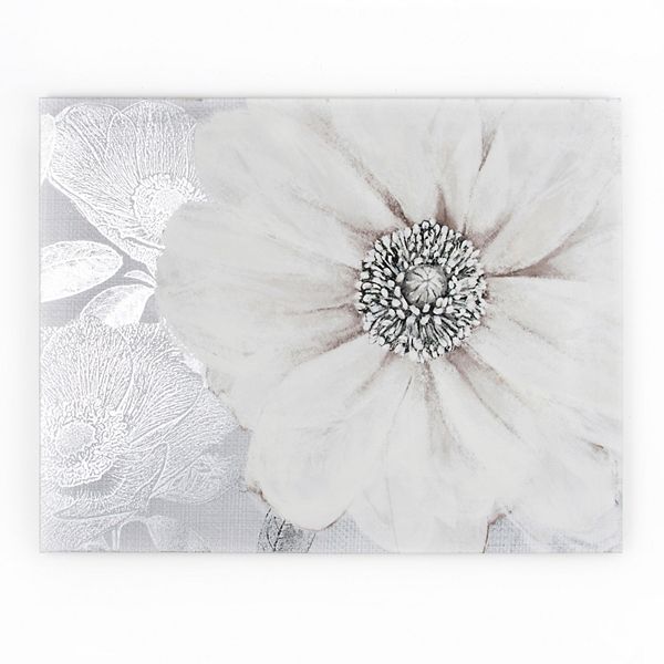 Gray Bloom Canvas Wall Art