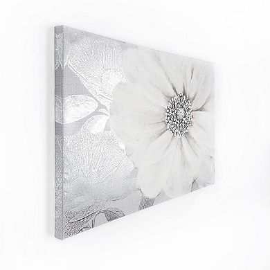 Gray Bloom Canvas Wall Art