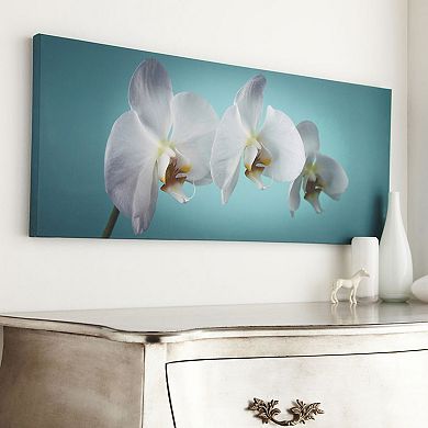 Teal Orchid Canvas Wall Art