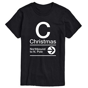 Big & Tall Christmas Northbound Sign Tee